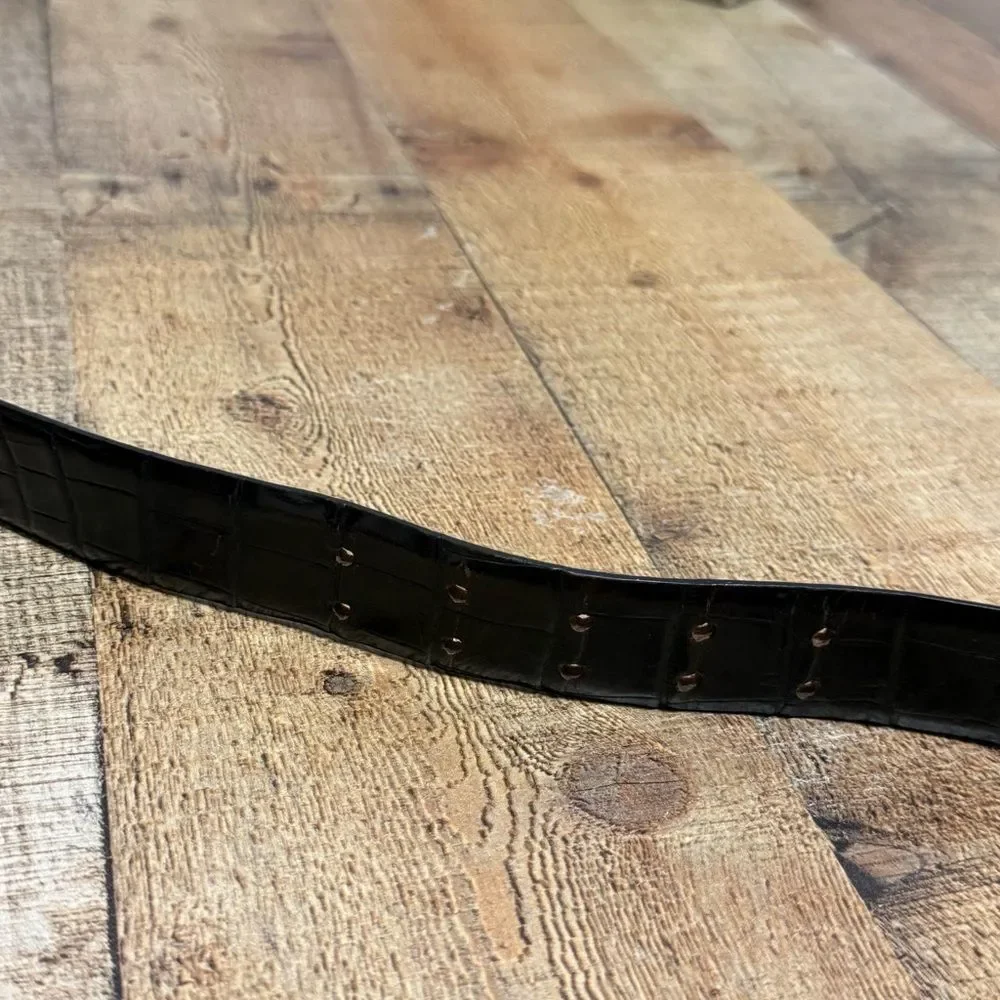 Harold Powell croc print brown leather belt size S